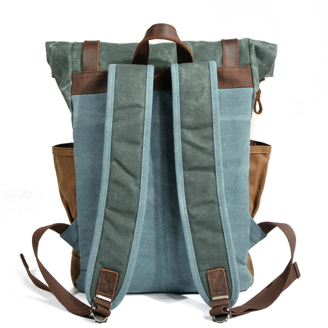 Rucksack mit Rollverschluss aus gewachster Canvas | MARSEILLE