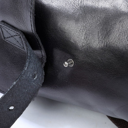 Kleiner schwarzer Lederrucksack | BODO