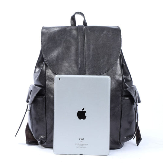 Kleiner schwarzer Lederrucksack | BODO