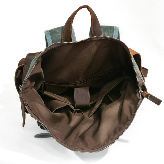 Rucksack mit Rollverschluss aus gewachster Canvas | MARSEILLE