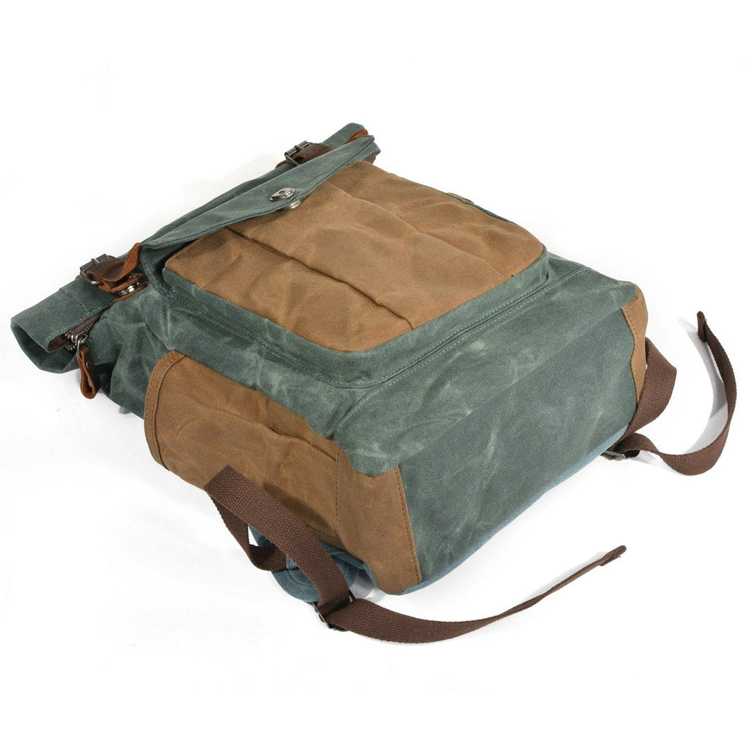 Rucksack mit Rollverschluss aus gewachster Canvas | MARSEILLE