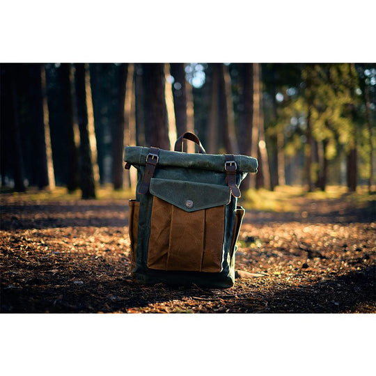 Rucksack mit Rollverschluss aus gewachster Canvas | MARSEILLE