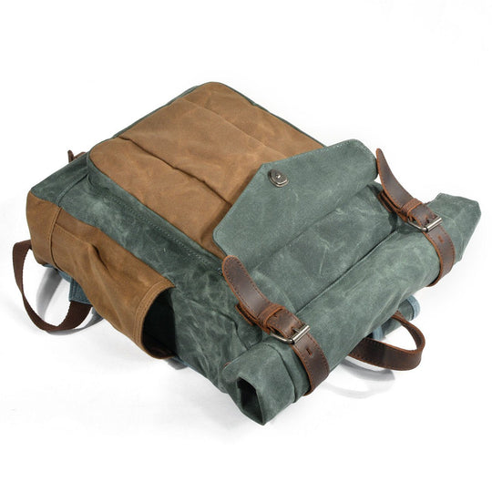 Rucksack mit Rollverschluss aus gewachster Canvas | MARSEILLE